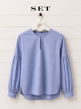 SET – Striped Cotton Blouse – Size US 8 / EU 38